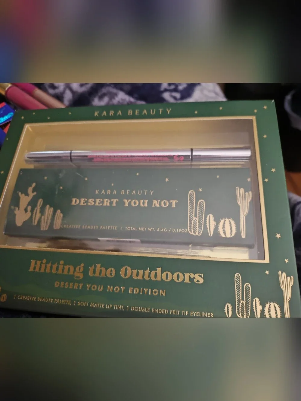 Kara Beauty Desert You Not Eyeshadow Palette - Green & Gold Packaging